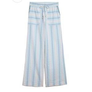 Jocelyn The Montauk Beach Pant Drawstring Striped Blue Sz M New